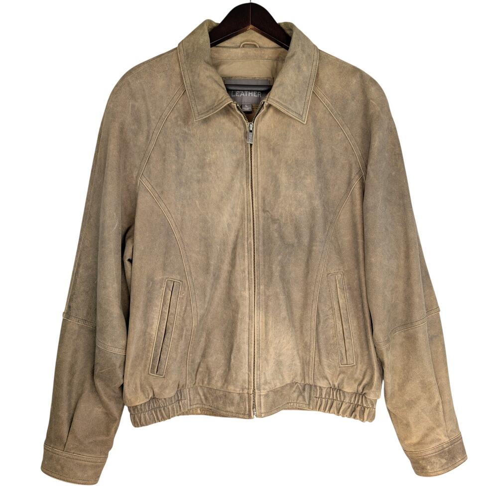 Vintage 90s Wilsons Leather Harrington Bomber Jacket Men's Small Faded Grunge